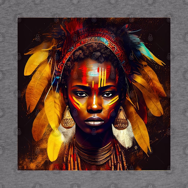 Powerful African Warrior Woman #2 by Chromatic Fusion Studio